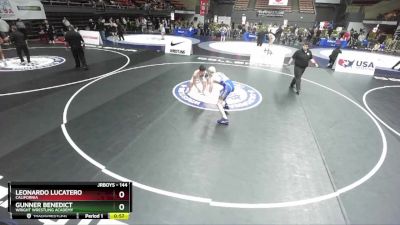 144 lbs Cons. Round 4 - Gunner Benedict, Wright Wrestling Academy vs Leonardo Lucatero, California