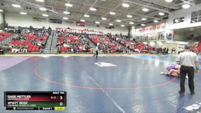 174 lbs Cons. Semi - Gage Mettler, San Francisco State vs Wyatt Reisz, Colorado School Of Mines