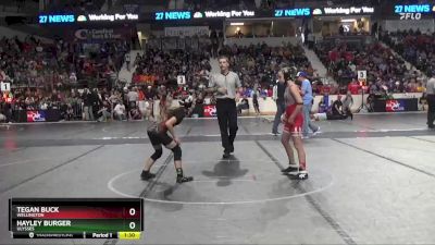 90 lbs Champ. Round 1 - Tegan Buck, Wellington vs Hayley Burger, Ulysses