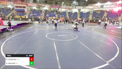 110 lbs Consi Of 16 #1 - DeMarcos Gutierrez, Ortega Middle School vs Asher Navratil, Athlos Wrestling