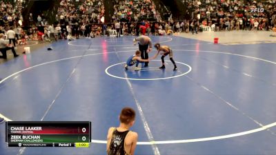 75 lbs Quarterfinal - Chase Laaker, Thayer Central vs Zeek Buchan, Sherman Challengers