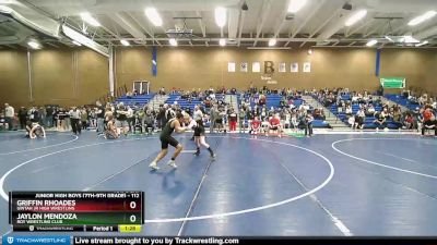 112 lbs Champ. Round 2 - Jaylon Mendoza, Roy Wrestling Club vs Griffin Rhoades, Uintah Jr High Wrestling