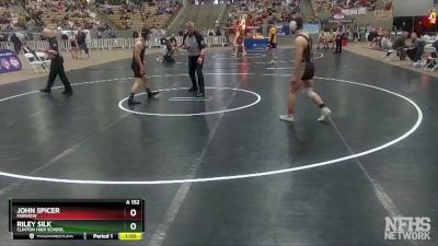 A 152 lbs Cons. Round 1 - John Spicer, Fairview vs Riley Silk, Clinton High School