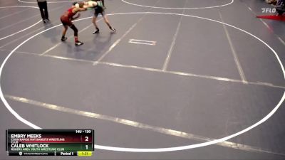 130 lbs Quarterfinal - Embry Meeks, Coon Rapids Mat Bandits Wrestling Club vs Caleb Whitlock, Rogers Area Youth Wrestling Club