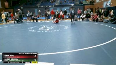 74-82 lbs Round 1 - Rhett Brundy, North Summit Youth Wrestling vs Dane King, Charger Wrestling Club