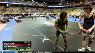 113 Class 3 lbs Champ. Round 1 - Benjamin Carter, Whitfield vs Oakley Johns, Farmington