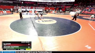 1A 120 lbs Champ. Round 1 - Brayden Teunissen, Woodstock (Marian) vs EJ Chaon, LeRoy