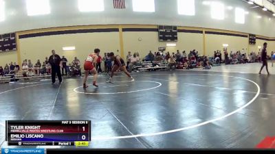 170 lbs Cons. Round 3 - Tyler Knight, Merrillville Pirates Wrestling Club vs Emilio Liscano, Indiana