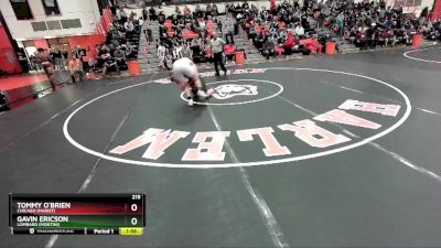 215 lbs Cons. Round 2 - Gavin Ericson, Lombard (MONTINI) vs Tommy O`Brien, Chicago (MARIST)