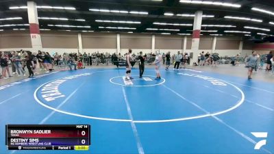 152 lbs Quarterfinal - Bronwyn Sadlier, Texas vs Destiny Sims, NG Bombers Wrestling Club