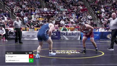 215 lbs Semifinal - Jason Singer, Faith Christian vs Austin Johnson, Muncy