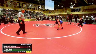 63 lbs 3rd Place Match - Kane Zambrano, TUF California Wrestling Acade vs Tyler Han, So Cal Hammers