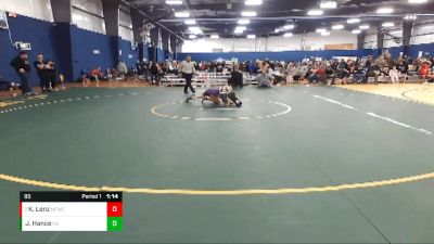 95 lbs Round 1 - Kam Lenz, North Fremont Wrestling Club vs John Hance, Fighting Squirrels