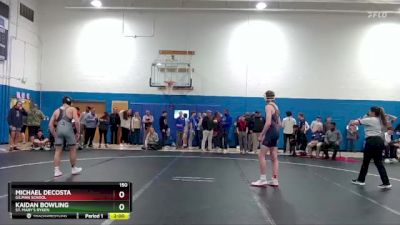 150 lbs Champ. Round 1 - Michael DeCosta, Gilman School vs Kaidan Bowling, St. Mary`s Ryken