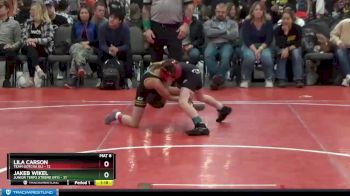 55 lbs Round 3 (8 Team) - Jakeb Wikel, Junior Terps Xtreme (MY) vs Lila Carson, Team Gotcha (IL)