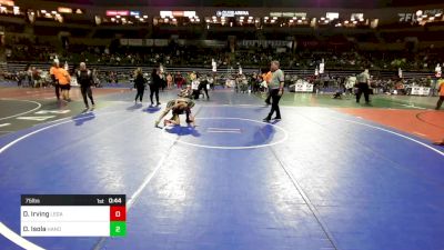 75 lbs Quarterfinal - Domenic Irving, Legal Pain vs Dane Isola, Hanover Park