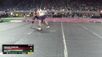 D4-215 lbs Quarterfinal - Trevor Streeter, Charlevoix HS vs Matthew Blankenship, Bronson HS