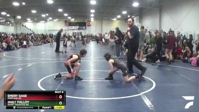 86 lbs Champ. Round 1 - Emery Gage, Portland WC vs Haily Malloy, Olivet Folkstyle WC