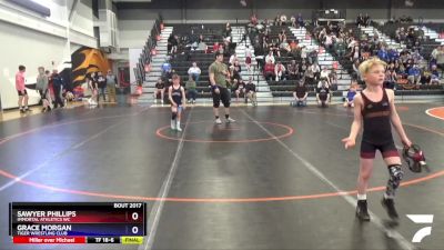 10U-1 lbs Round 1 - Sawyer Phillips, Immortal Athletics WC vs Grace Morgan, Tiger Wrestling Club