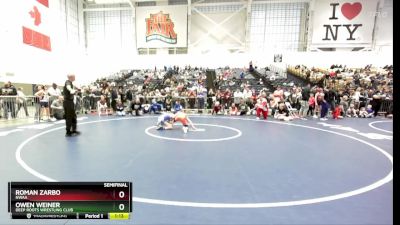 96 lbs Semifinal - Roman Zarbo, NWAA vs Owen Weiner, Deep Roots Wrestling Club