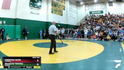 106 lbs Quarterfinal - Christian Gijon, La Mirada vs Brandon Timoteo, Warren