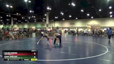 120 lbs Round 1 (6 Team) - Caleb Swedin, Iowa Hawks vs Evan Omelian, Indiana Smackdown Black