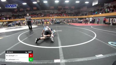 88 lbs Rr Rnd 3 - Weston Schopf, Lions Wrestling Academy vs Nolan Johnson, Marlow Outlaws