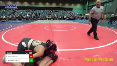 100 lbs Quarterfinal - Ava Garcia, Red Star Wrestling Academy vs Sophie Kula-Faalafua, Aniciete Training Club