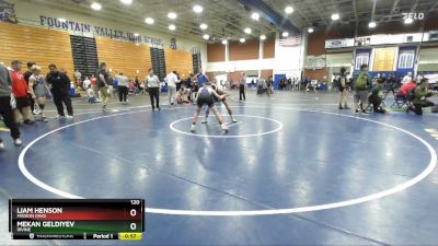 120 lbs Cons. Round 1 - Liam Henson, Mission Oaks vs Mekan Geldiyev, Irvine