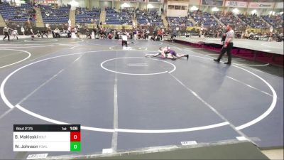 130 lbs Round Of 16 - Brody Makloski, Boltz Middle School vs Wyat Johnson, Fowler Wrestling Club