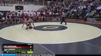 160 lbs Semis & 1st Wb (8 Team) - Joey Bertrand, Mt. Pisgah Christian School vs Toby Maddux, Trion