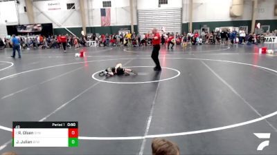 49 lbs Round 2 - Rylan Olsen, St.Paul Youth Wrestling vs Jet Julian, Bryan Youth Wrestling