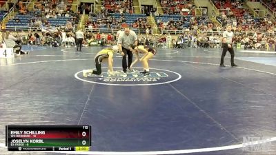 112 lbs Semis & 1st Wrestleback - Emily Schilling, W4-Dickinson vs Joselyn Korbl, E3-Fargo