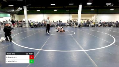 95 lbs Round Of 16 - Beau Fennick, PA vs John Woodall, MA