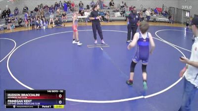 92 lbs Cons. Round 3 - Hudson Braccialini, Newberg Mat Club vs Finnegan Kent, Cottage Grove Wrestling Club