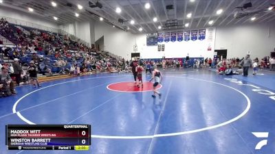 58-63 lbs Quarterfinal - Maddox Witt, High Plains Thunder Wrestling vs Winston Barrett, Sheridan Wrestling Club