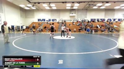 184 lbs Quarterfinal - Ricky McCulloch, Sierra College vs Robert De La Torre, Delta College