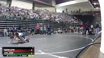 100 lbs Round 2 (6 Team) - Amir Jones, Team Texas Blue vs Mason Cook, North Dakota 1