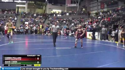 100 lbs Champ. Round 1 - Corbin Pollard, Norfolk Wrestling Club vs Gavin Cheek, Western Nebraska Elite