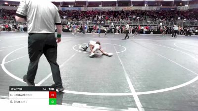 85 lbs Quarterfinal - Callan Caldwell, Fort Gibson Youth Wrestling vs Sawyer Blue, SlyFox Wrestling Academy