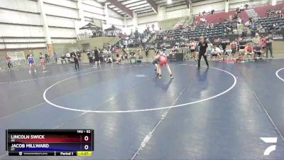 92 lbs Semifinal - Lincoln Swick, WI vs Jacob Millward, UT