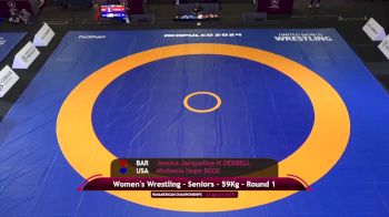 59 kg Round 1 - Michaela Beck, USA vs Jessica Derrell, BAR