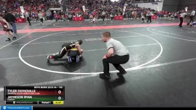 110 lbs Champ. Round 2 - Tyler Faymoville, Waupun Youth Wrestling Club vs Jaymeson Ryan, Cadott