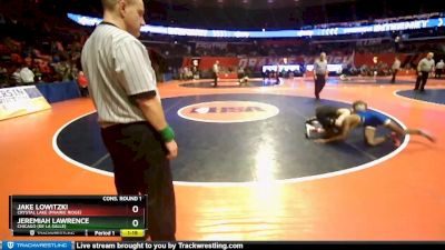 2A 106 lbs Cons. Round 1 - Jeremiah Lawrence, Chicago (De La Salle) vs Jake Lowitzki, Crystal Lake (Prairie Ridge)