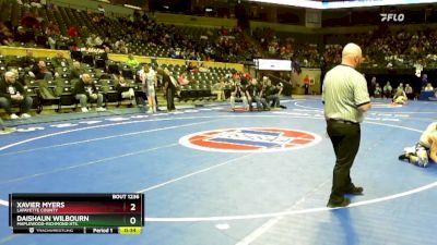 120 Class 1 lbs Cons. Round 2 - Xavier Myers, Lafayette County vs Daishaun Wilbourn, Maplewood-Richmond Hts.