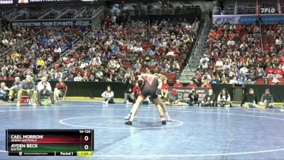 1A-120 lbs Semifinal - Cael Morrow, Akron-Westfield vs Ayden Beck, Baxter