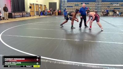 215 lbs Cons. Round 2 - Forrest Monaghan, Boys` Latin School vs Mason Williams, Bishop McNamara