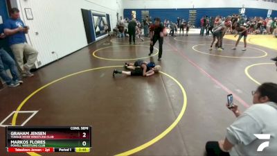 56 lbs Cons. Semi - Graham Jensen, Tongue River Wrestling Club vs Markos Flores, Powell Wrestling Club