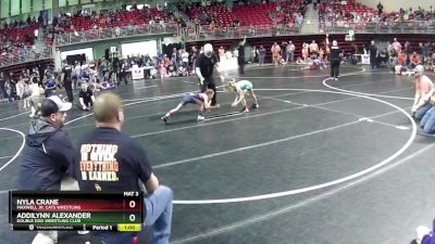 56-58 lbs Quarterfinal - Addilynn Alexander, Double Dog Wrestling Club vs Nyla Crane, Maxwell Jr. Cats Wrestling