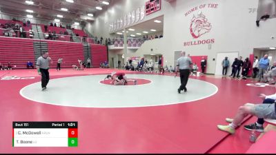 138 lbs Semifinal - Collin McDowell, Arrowhead Union vs Trevor Boone, Lowell